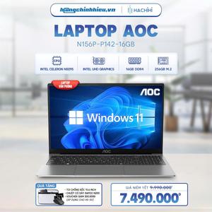 Laptop AOC N156P-P142-16GB (N5095 | 16GB | 512GB | Intel UHD Graphics | 15.6 inch FHD | Win 11 Pro)